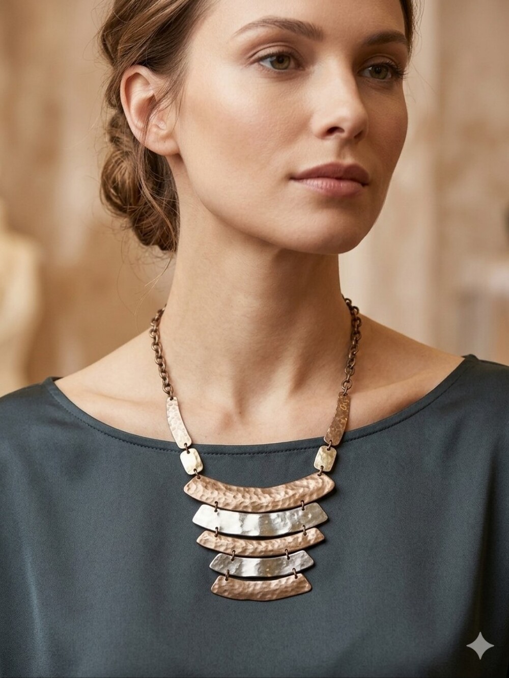 CHICO STATEMENT WOMEN  COPPER‎ LADDER NECKLACE